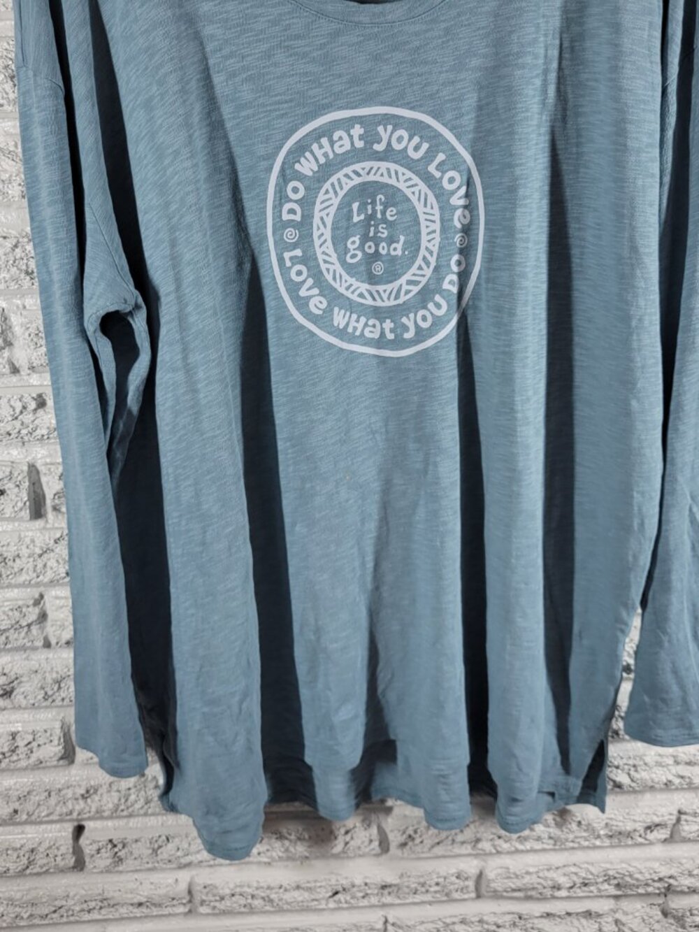 Life Is Good Tee XL Blue Long Sleeve 100% Cotton Crew Neck Pullover BLU66E - Picture 4 of 9